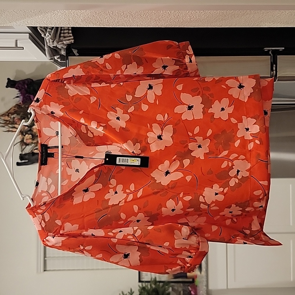 NWT Donna Karan Coastal Garden Blouse